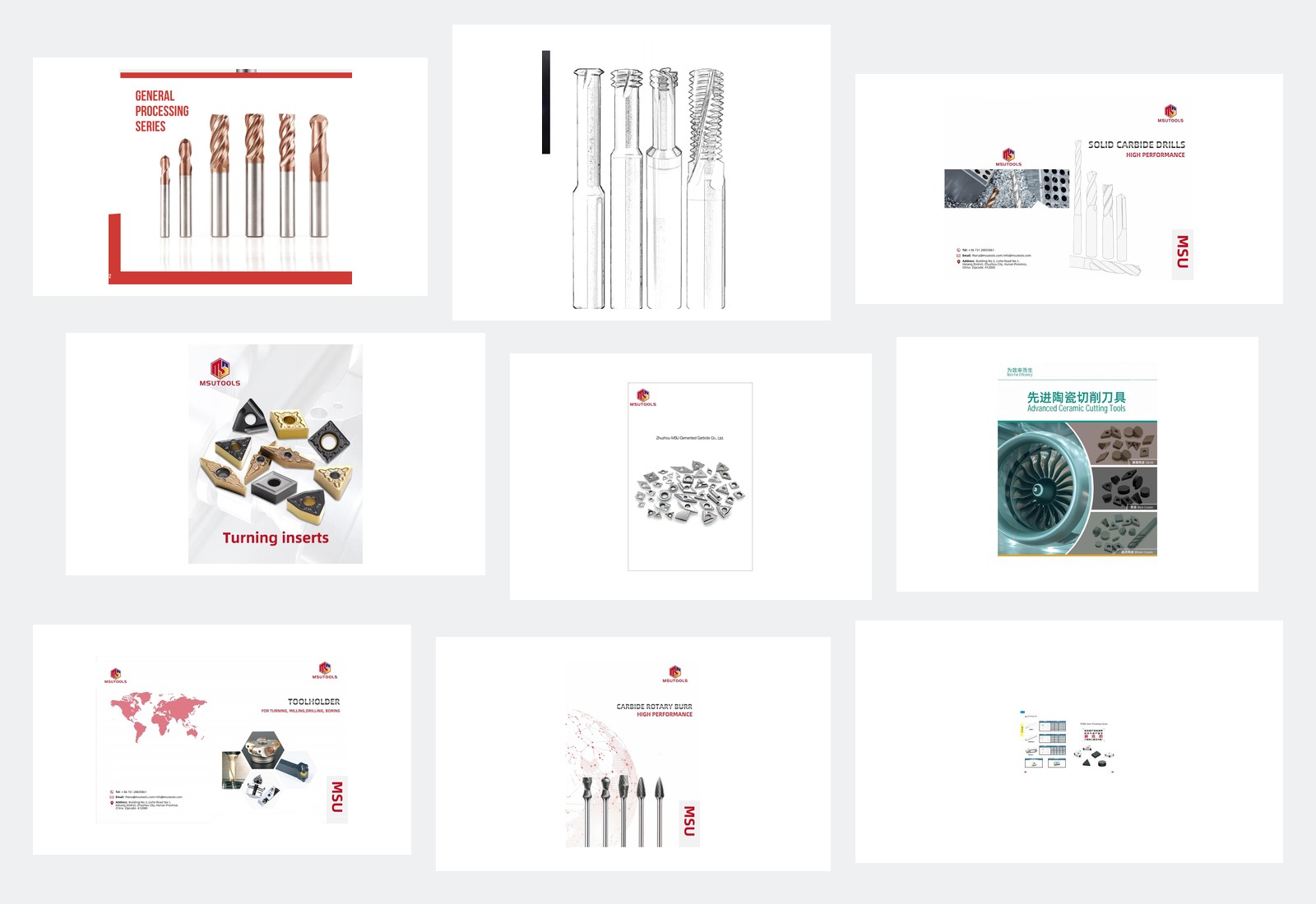 MSU cutting tools product family lineup