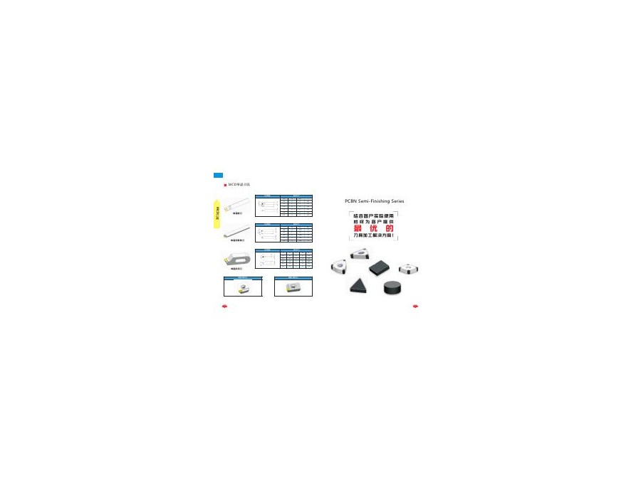 Temporary PCD and CBN catalog visual
