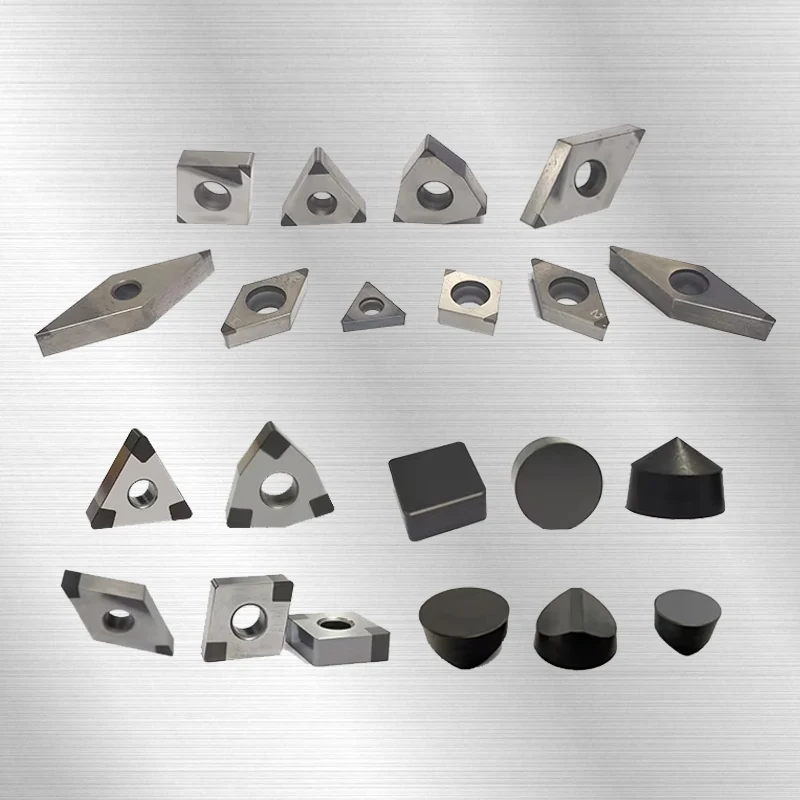 PCD and CBN cutting inserts in assorted indexable shapes